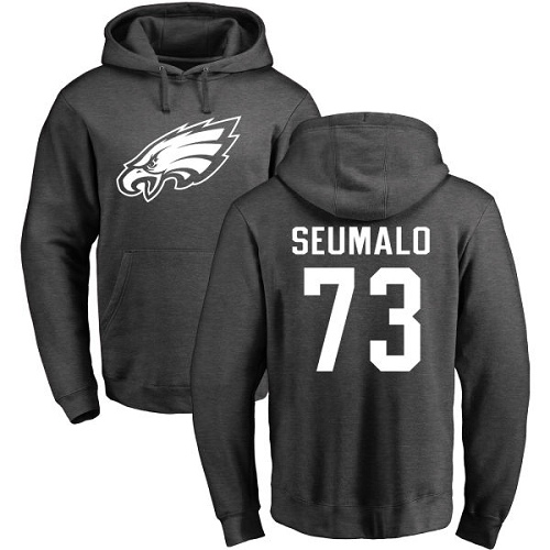 Men Philadelphia Eagles #73 Isaac Seumalo Ash One Color NFL Pullover Hoodie Sweatshirts->philadelphia eagles->NFL Jersey